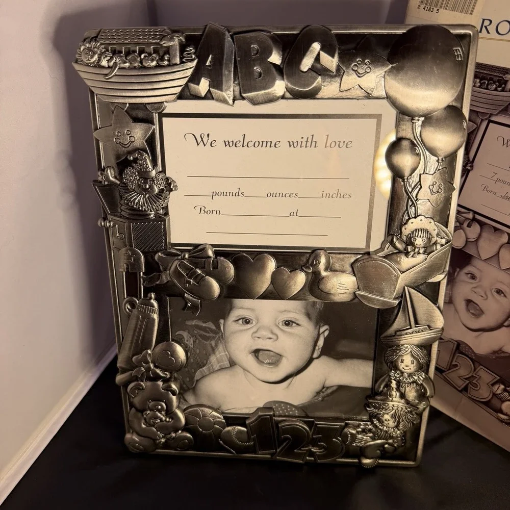vintage royal limited silver Baby Announcement Picture Frame New